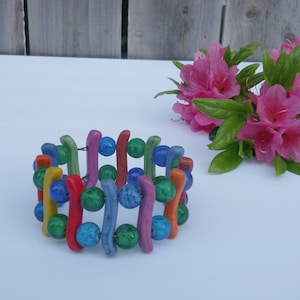 Multi-color Plastic Beads Wrap Bracelet