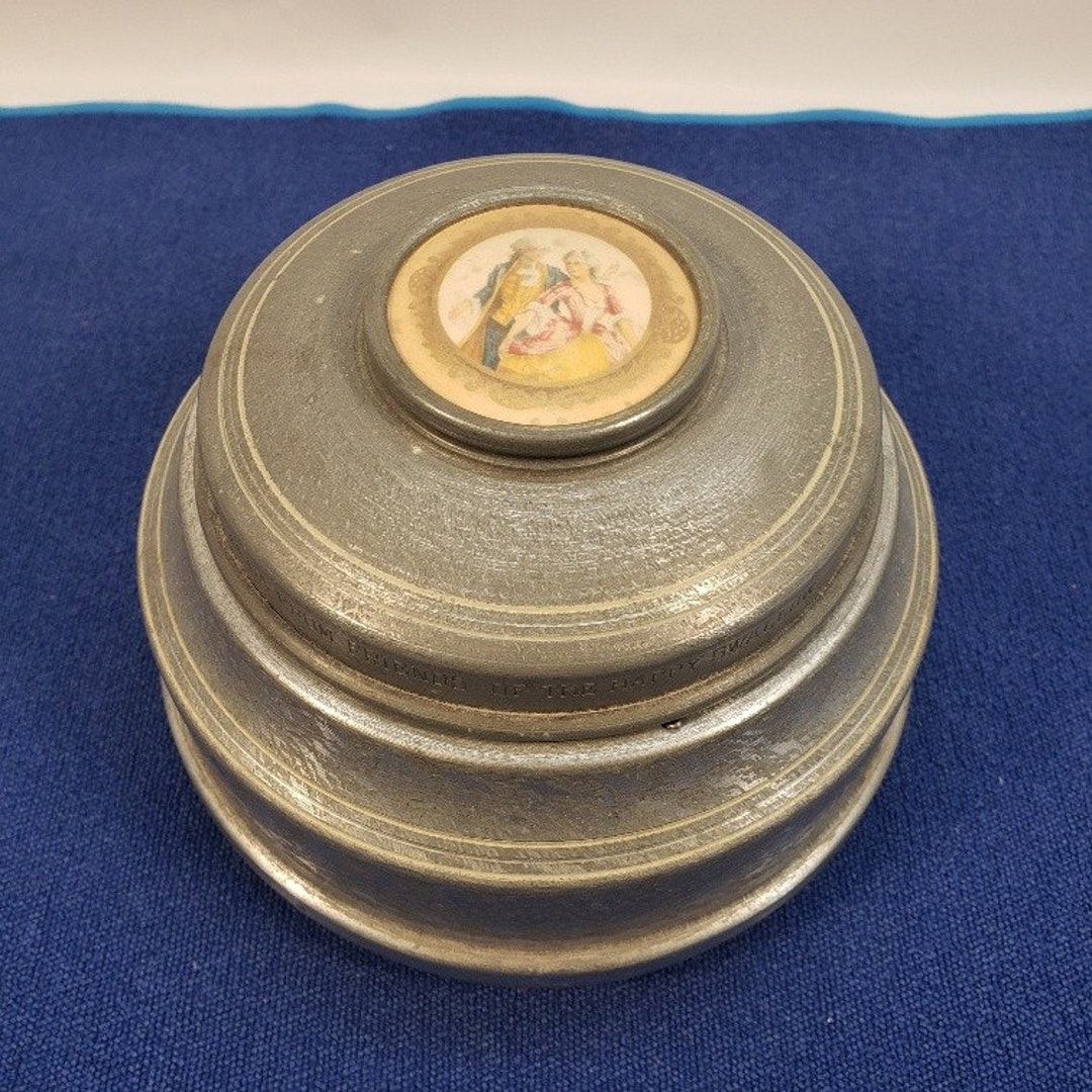 Vintage Metal Powder Box / Music Box Music Doesn't Work Etsy