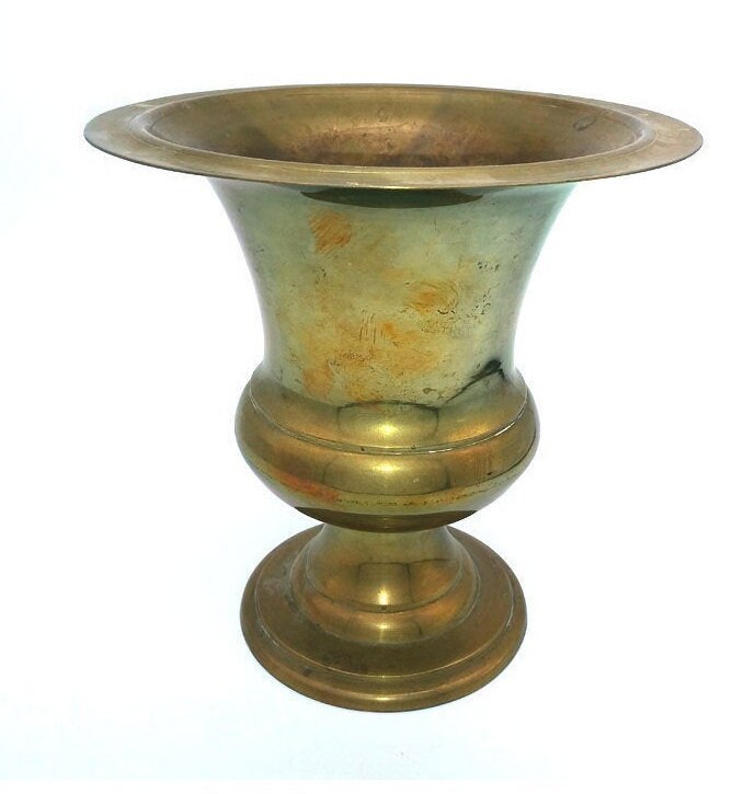 Vintage Large 8.75 tall Solid Brass Vase Etsy