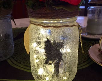 Fairy Jar Lantern - Red Butterflies
