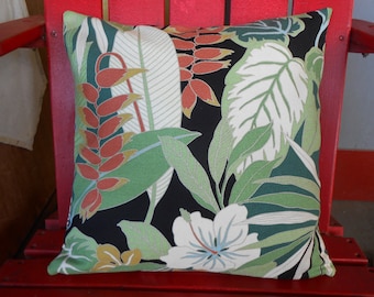 Heliconia Jungle, Zippered 100% cotton Pillows, Decorative Barkcloth Pillow Covers, Best Seller Pillows, Handmade in Hawaii 18x18 or 20x20
