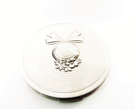 RARE SILVER TONE Dorothy Gray Hat Novelty powder c