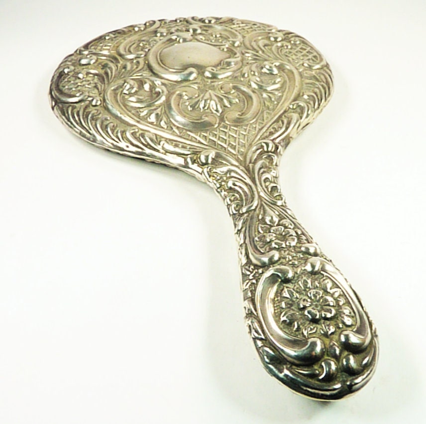 Edwardian Sterling Silver Art Nouveau Hand Mirror - Etsy UK