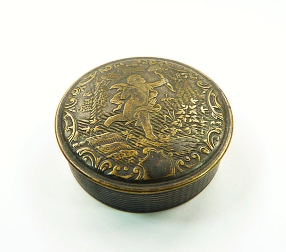 Very Rare Antique Powder Box CUPID