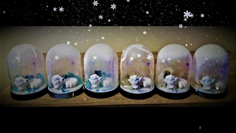 Pokemon Alolan Vulpix Ice Crystal Cave Dome Terrarium Snow Etsy