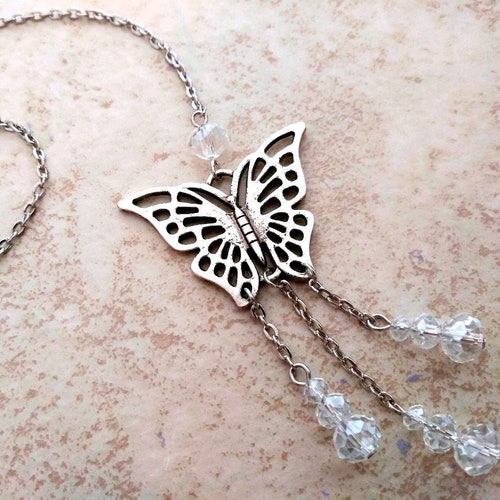 Butterfly Rear View Mirror Charm Butterfly Gifts Car Sun Etsy