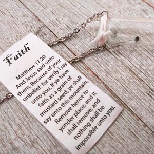 Message in a Bottle -Matthew 17:20-Mustard Seed Faith Car Charm-Christian Gifts- Personalized Message in a Bottle -Rear View Mirror Ornament