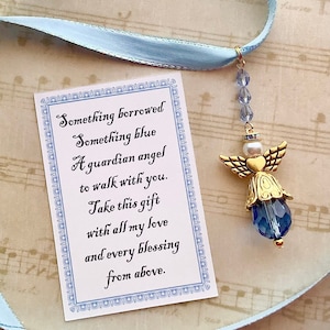 Something Blue Angel Bouquet Charm: Wedding Keepsake