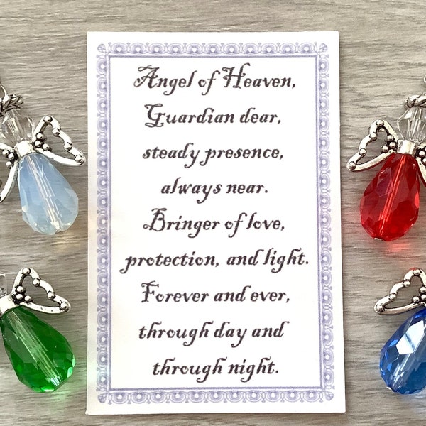 Angel Charms for Stockings & Gifts,  Many Colors, Crystal Angel, Memory Charm, Angel for Keychain, Gift for Friend, Guardian Angel Charm