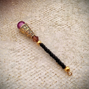 Miniature Glass Crystal Witch Wand: Fairycore Doll Jewelry Charm
