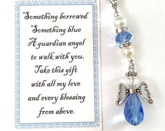 Blue Angel Wedding Bouquet Charm: Something Blue Bridal Gift