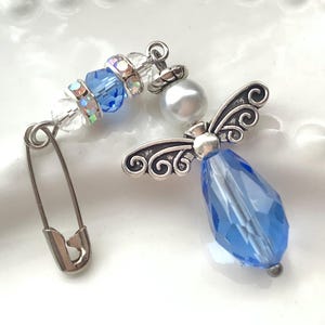 Algo prestado Algo azul Ramo de novia de cristal Ángel con tarjeta Vestido de novia Ángel, Ángel de la guarda Despedida de soltera, Ángel para broche de novia