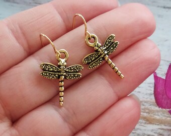 Gold Dragonfly Earrings: Symbol of Change, Good Fortune