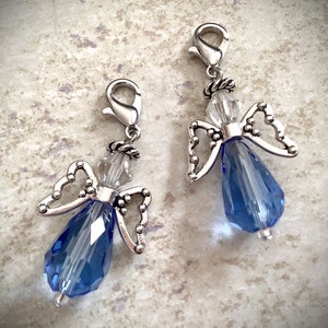 Blue Bridal Bouquet Charm, Something Blue for the Bride, Crystal Wedding Bouquet ornament charm, Garter Charm, Wedding Day memory keepsake
