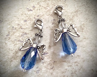 Blue Angel Bridal Bouquet Charm: Wedding Keepsake, Something Blue