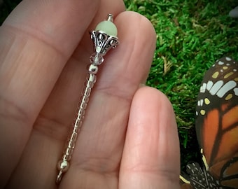 Glow in the Dark Miniature Fairy Wand: Glass Crystal Magic Jewelry