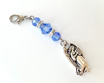 Something Blue Angel Bouquet Charm, Blue Crystal Wedding Gift