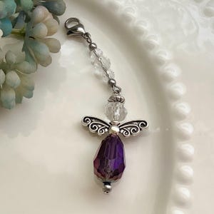 Handmade Crystal Angel Charm: Car Rear View Mirror Accessory