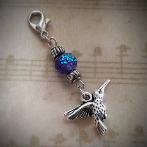 Hummingbird Charm, Memory Charm, Bouquet Charm, Bouquet Charm, Something Blue Charm for Bride, Wedding Dress Charm, Garter Charm Bride Gift