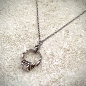 Stainless Steel Ring Holder Necklace: Guardian Ring Pendant