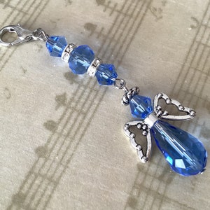 Something blue angel charm, Gift boxed crystal angel for bride’s bouquet, wedding keepsake charm, gift for bride, Angel for bride, Memorial