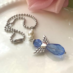 Rearview mirror, Car accessory, Guardian angel, Birthday gift, Gift for her, Angel gift, Car mirror accessory, blue or clear