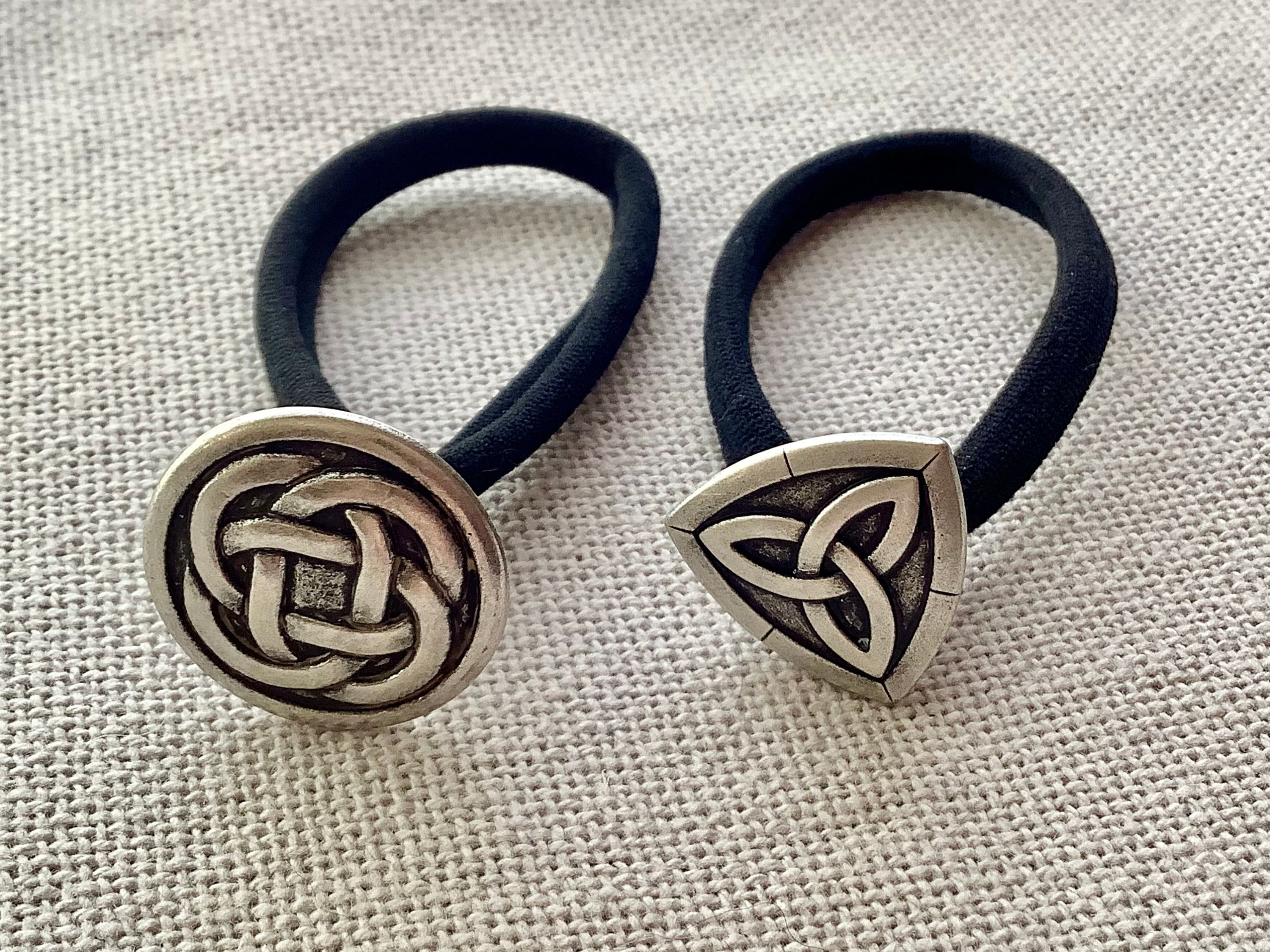 Celtic Knot Hair Tie: Antique Silver Viking Hair Accessories - Etsy