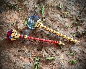 Miniature Glass Crystal Fairy Wand: 2-inch Doll Wand