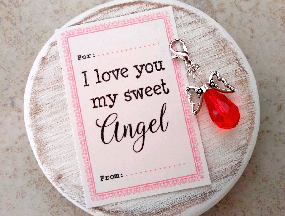 Ich liebe dich mein süßer Engel Charm mit Karte kleine Etsy