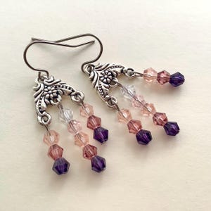 Chandelier crystal dangle earrings - custom colored earrings
