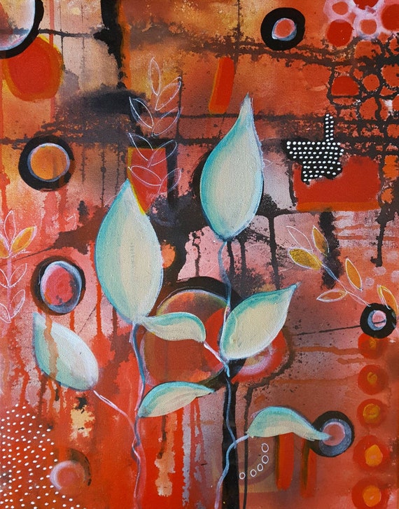 Acrylic Painting On Canvas Organic Shapes Wall Art Warm - Warm Colors Wall Art Acrylic Painting On Canvas Organic Shapes Wall Art Warm - Warm Colors Wall Art