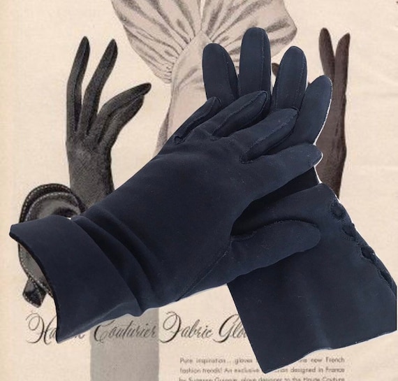 Vintage Cotton Gauntlet Gloves Ladies 50s Claire M
