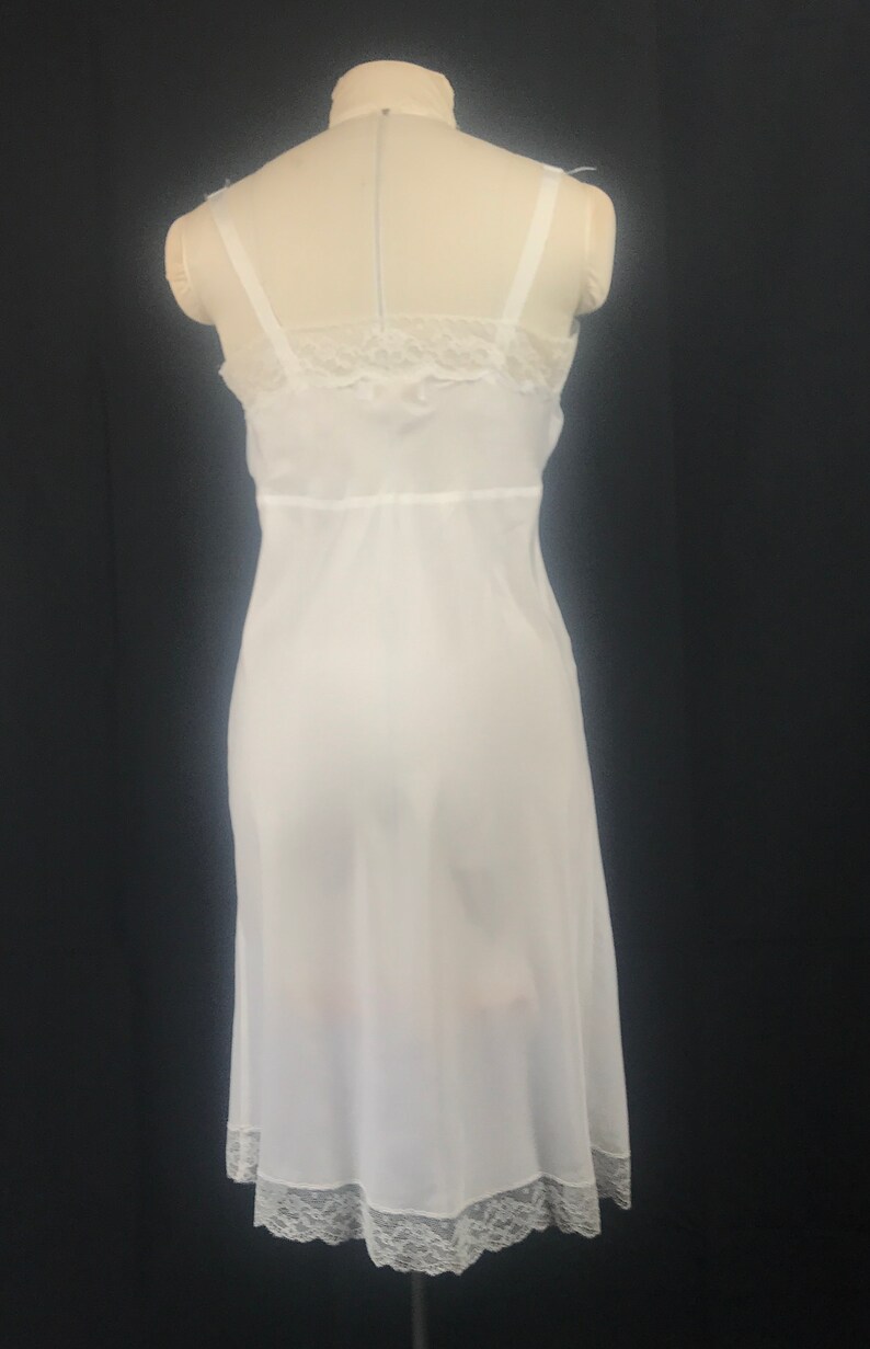 Vintage Lingerie White Full Slip, Barbizon Acclaim, Slip Dress, Nylon and Lace, Size Miss 16, Goddess Wear, Nightie Slip, Bust 34 image 8