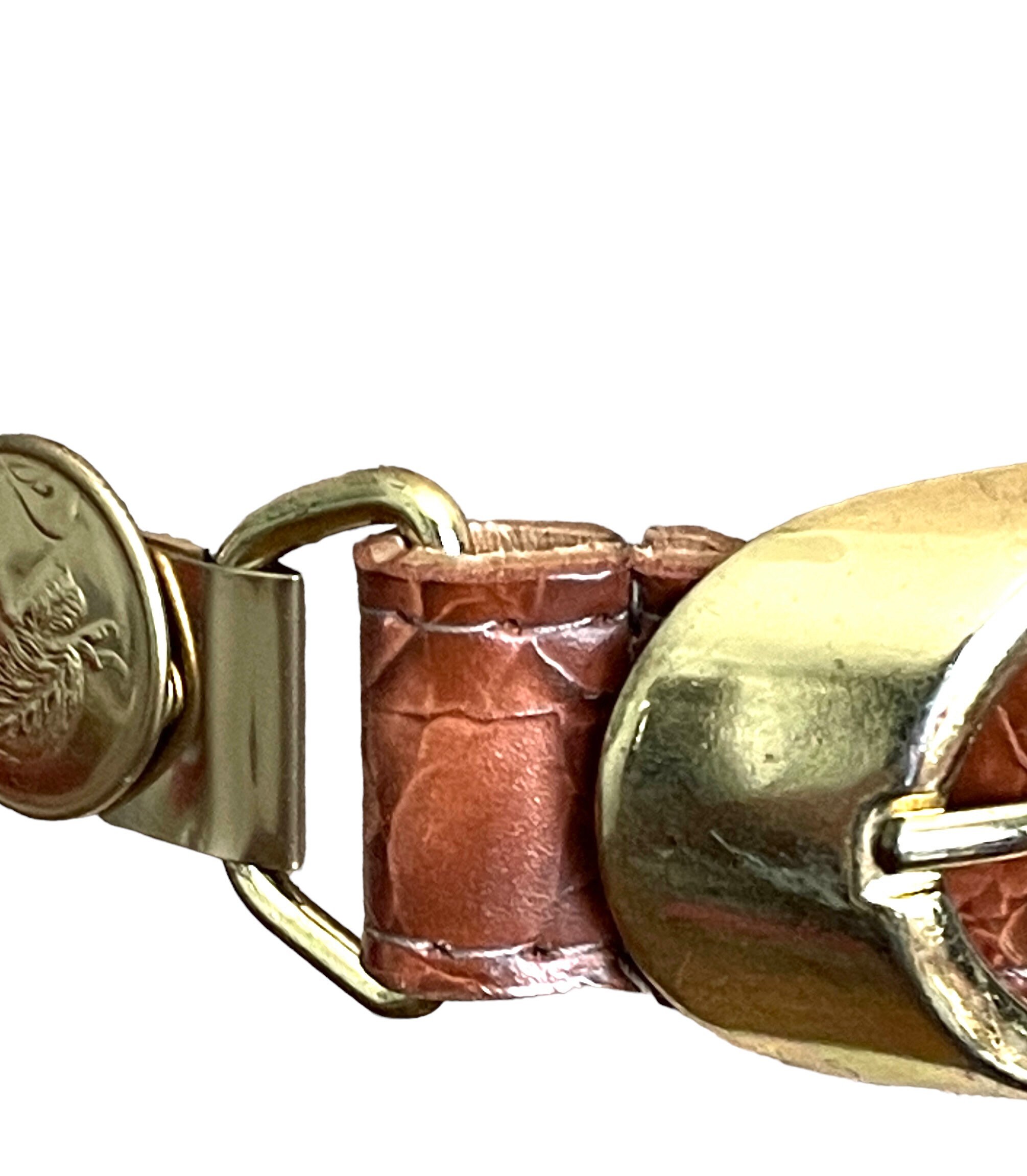 Vintage Gold Tone Coin Belt: 1970s Medallion Chain, Faux  display picture 2