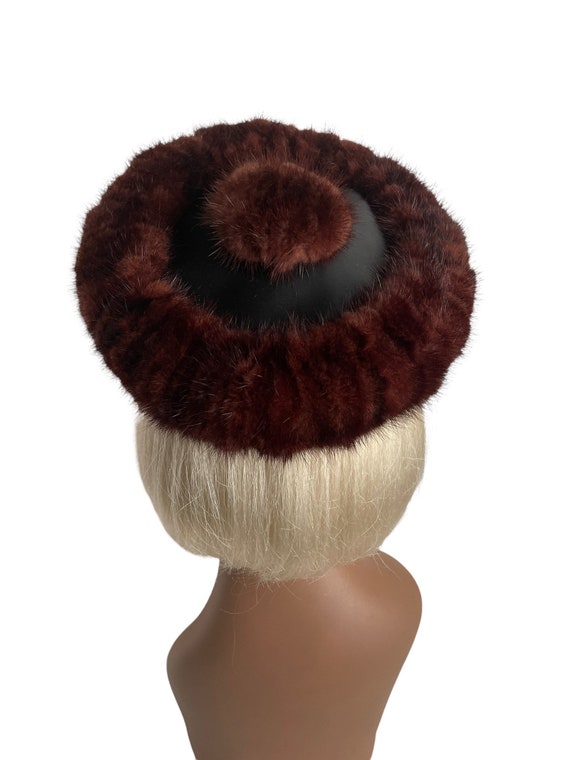 1960s Vintage Mink Pillbox Hat, Kiki by New Wadle… - image 9