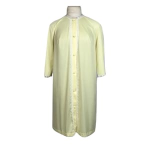 1960er Vanity Fair Robe: Gelber Nylon-Spitzenbesatz, Größe 38