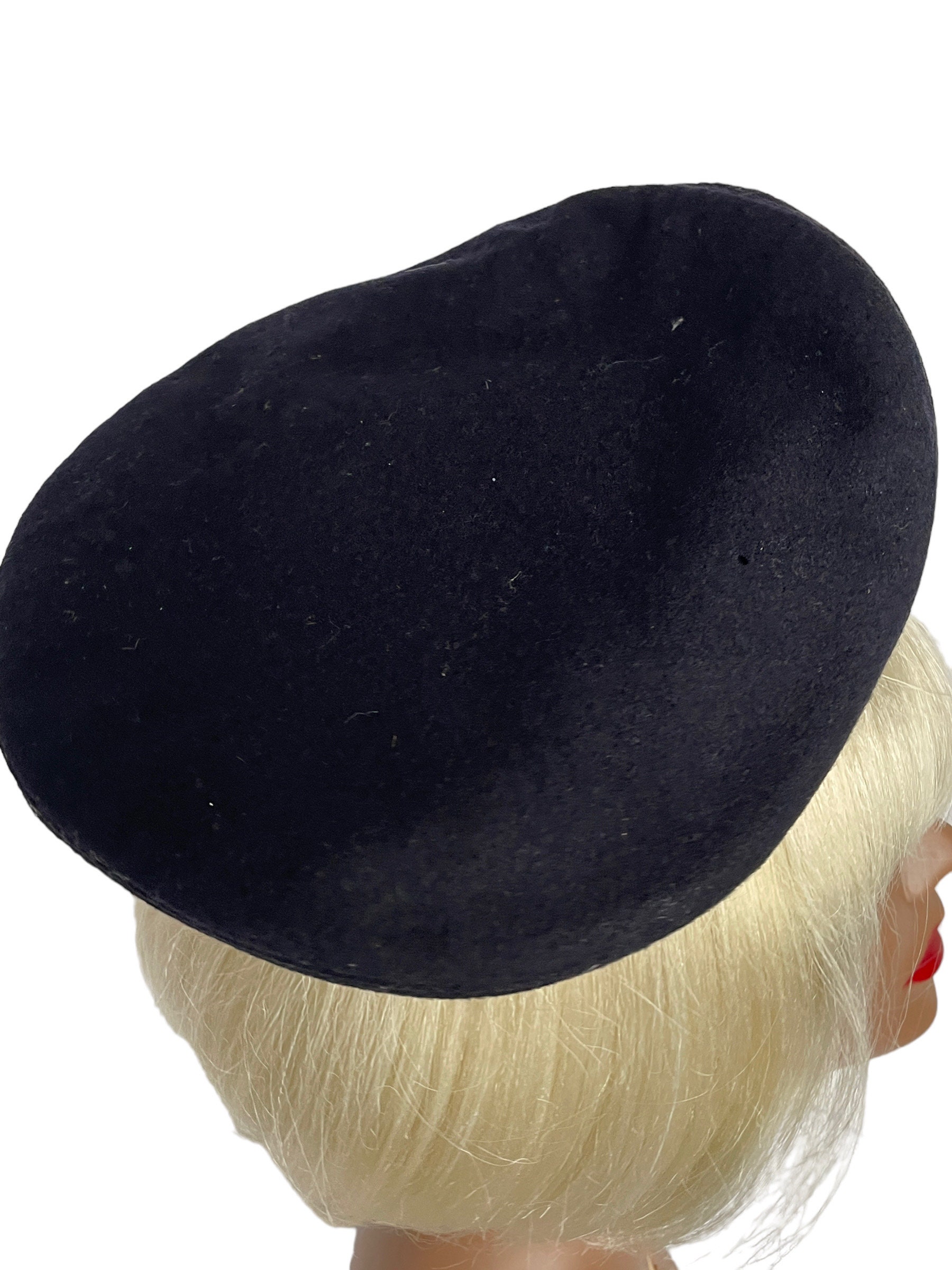 1950s Glencove 100% wool felt beret Vintage U.S. Navy Wool Beret - 1950s Sailor Hat (size 6 7/8  main image 2