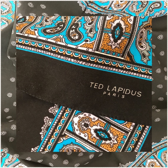 Vintage Ted Lapidus Scarf, Paisley Pattern, Made i