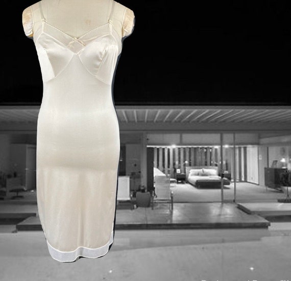 Vintage Lingerie Full Slip, Sliperfection, Beige N