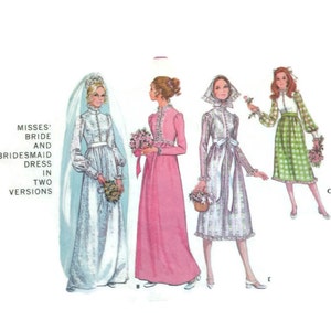 1970s Wedding Dress Sewing Pattern: McCall&#39;s Bridal, Bridesmaid - Misses Size 12