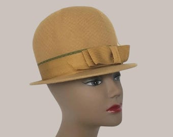Vintage Black Litefelt Wool Hat Gold Studded Steampunk  display picture 2