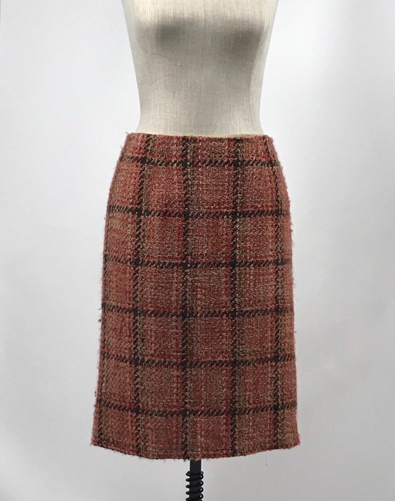 Vintage 60s Wool Plaid Skirt Pencil Skirt Straight Skirt - Etsy