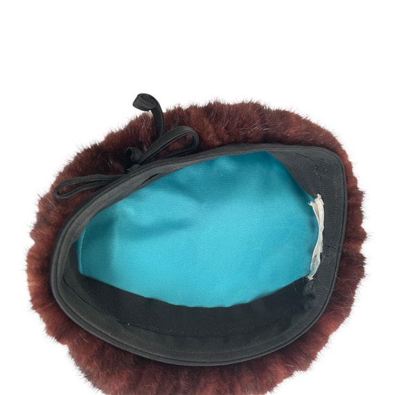 1960s Vintage Mink Pillbox Hat, Kiki by New Wadle… - image 8