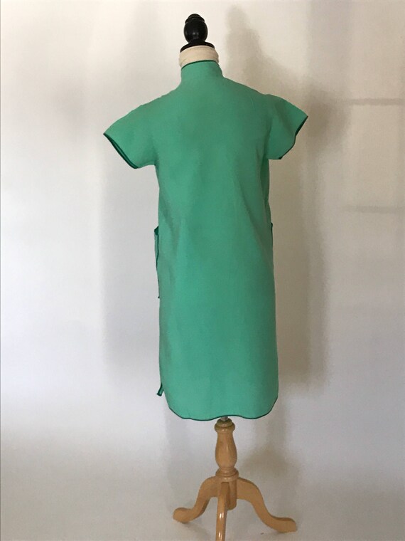 Vintage Rayon Asian Dress: Light Green Shift with… - image 5