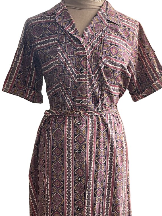 Vintage 1950s Cotton Shirtwaist Dress, Joyce Lane… - image 2