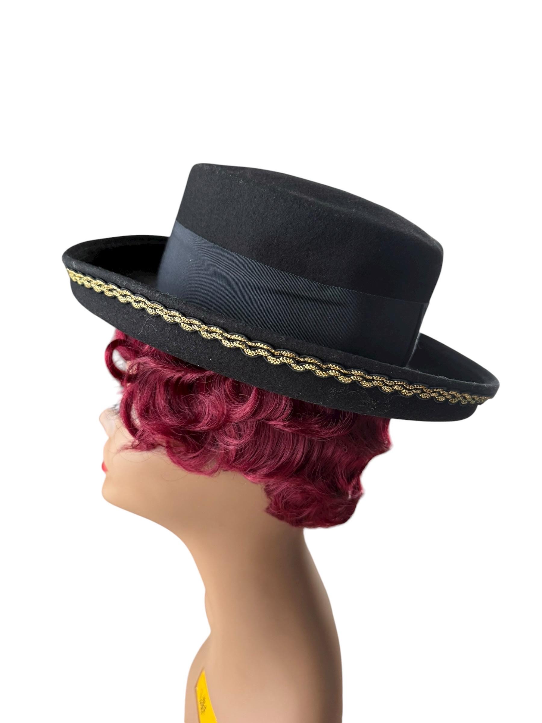 Vintage Bollman Doeskin felt fedora western style Hat with Gold Studs 100% wool VTG Bollman Bolaro doeskin wool felt | Used - like new  main image 2