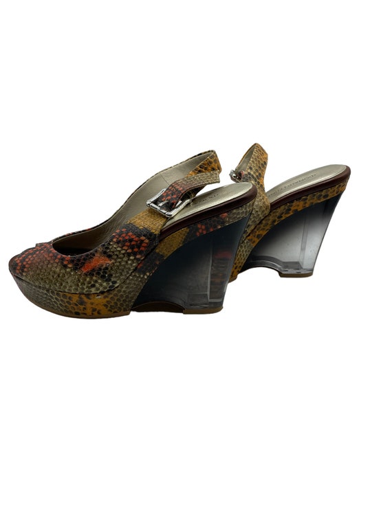 Vintage Platform Shoes Donald J Pliner Snakeskin Sandals With