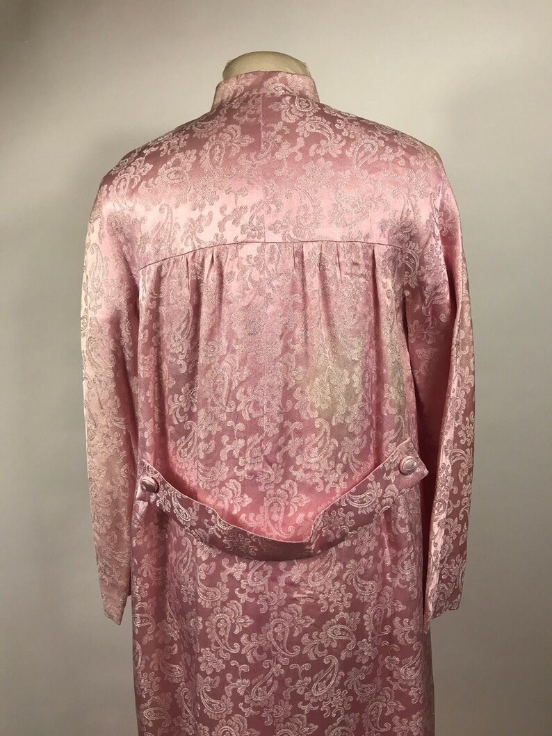 Vintage Pink Paisley Brocade Opera Coat Floor Length Evening Etsy
