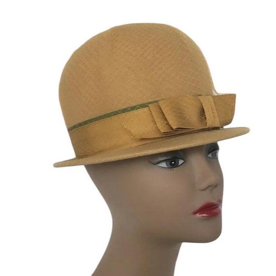 Buy Vintage Wool Felt Bowler Hat: 1960s Mod Gold Bow, Henry 