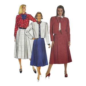Vintage 1980s Butterick Pattern, Jacket Skirt and Blouse, Butterick 3121, Size 16, Bust 38, Factory Folds, 80s Sewing Patterns